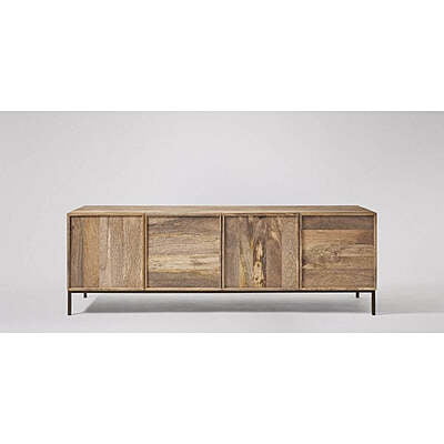 Rustic Mango Wood Sideboard | Modern Storage Console with Metal Legs