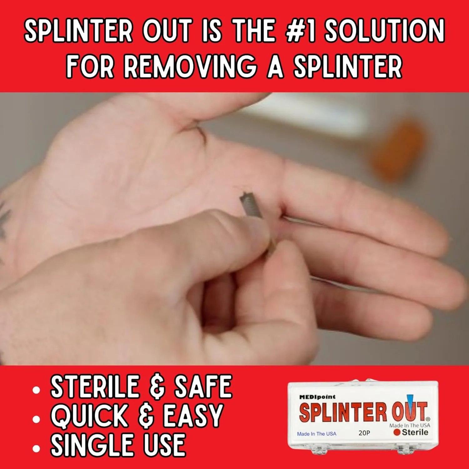 MEDIpoint Splinter-out, 10-Count Plastic Case (Pack of 5)