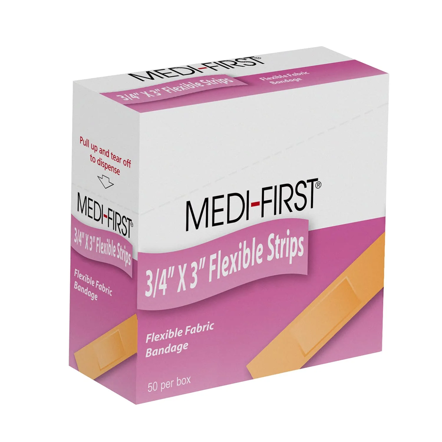 Medique Products 67550 Latex Free Woven Strip Bandage, 3/4-Inch X 3-Inch, 50 Per Box