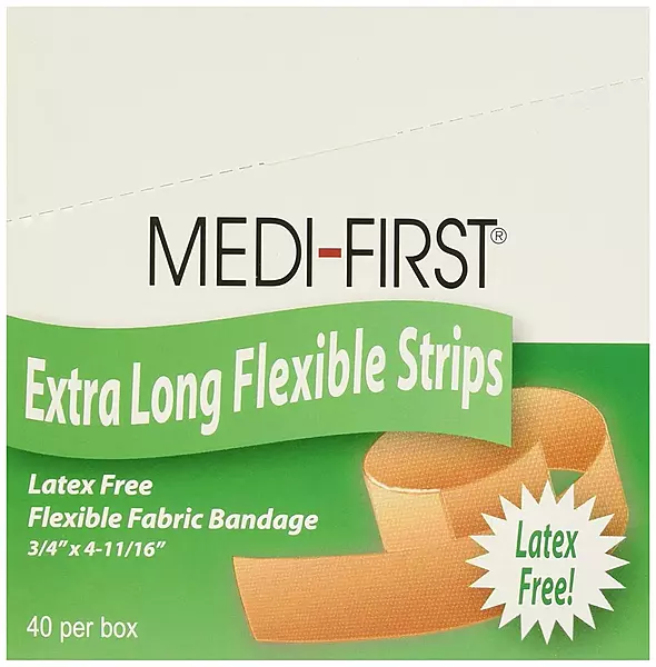Medique 62178 Medi-First Latex Free Woven Bandages, Extra Long, 3/4-Inch X 4-11/16-Inch, 40-Per Box 40 Count (Pack of 1)