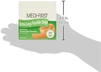Medique 62178 Medi-First Latex Free Woven Bandages, Extra Long, 3/4-Inch X 4-11/16-Inch, 40-Per Box 40 Count (Pack of 1)