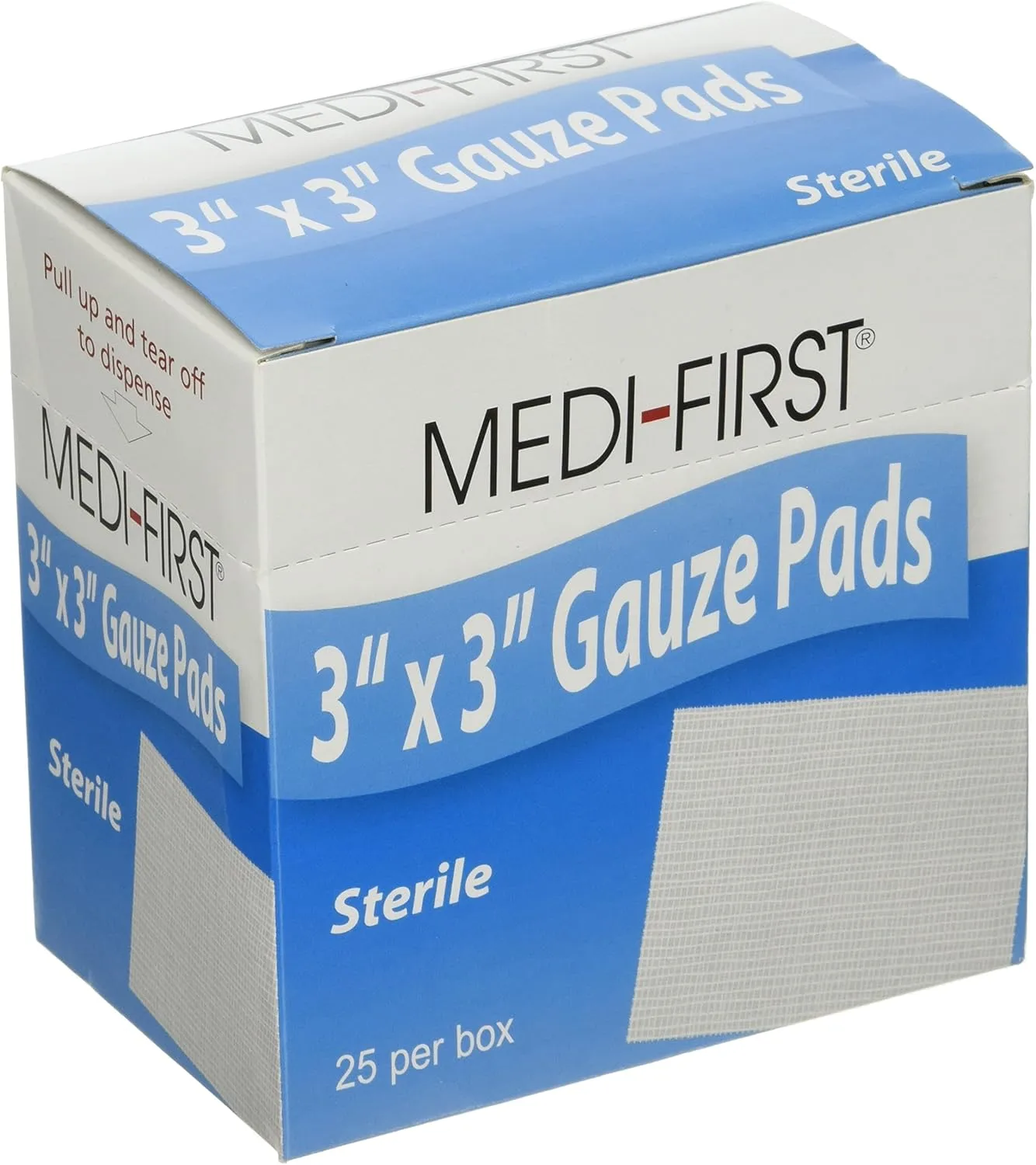 Medique Products 61273 Sterile Gauze Pad, 3-Inch by 3-Inch, 25 Per Box, White