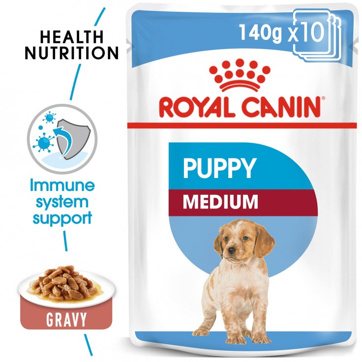 Royal Canin Wet Food SHN Medium Puppy 10x140g(pouches) Royal Canin Wet Food SHN Medium Puppy 10x140g(pouches)