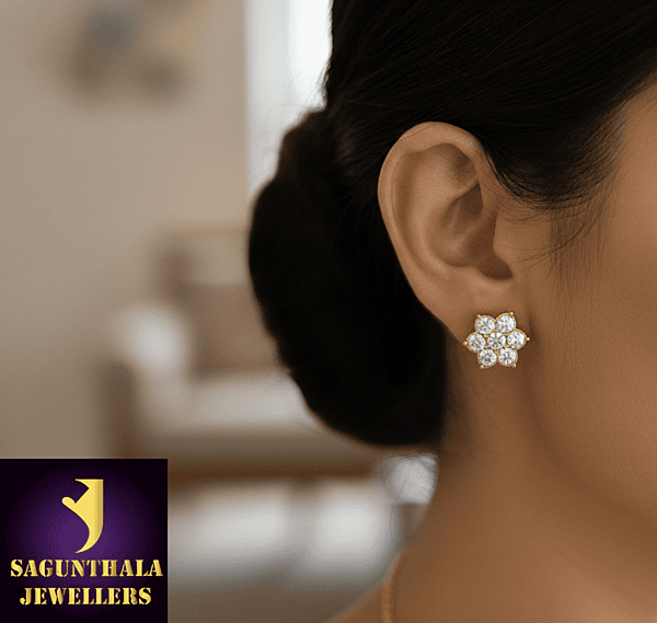 7 STONE DIAMOND MEDIUM STUDS