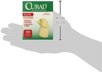 Medline Plastic Adhesive Bandages, 3/4 in x 3 in, 100 Count