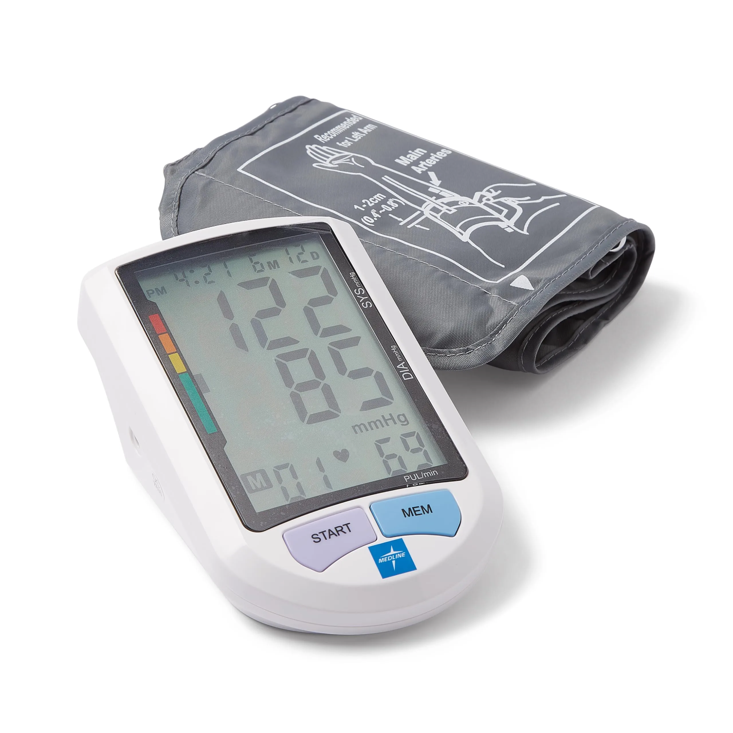 Medline Advanced Automatic Blood Pressure Monitor, Adult Upper Arm Cuff, Digital LCD Display, Stores Up To 90 Readings