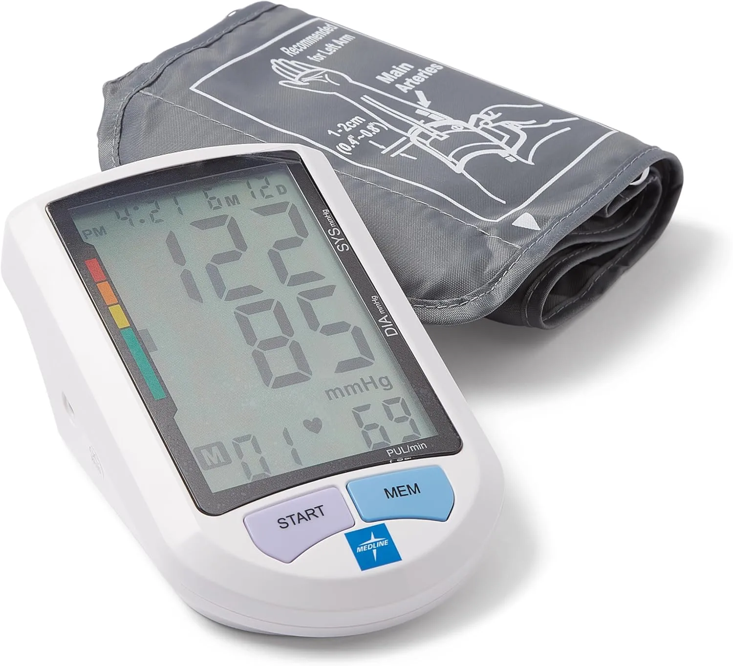 Medline Advanced Automatic Blood Pressure Monitor, Adult Upper Arm Cuff, Digital LCD Display, Stores Up To 90 Readings