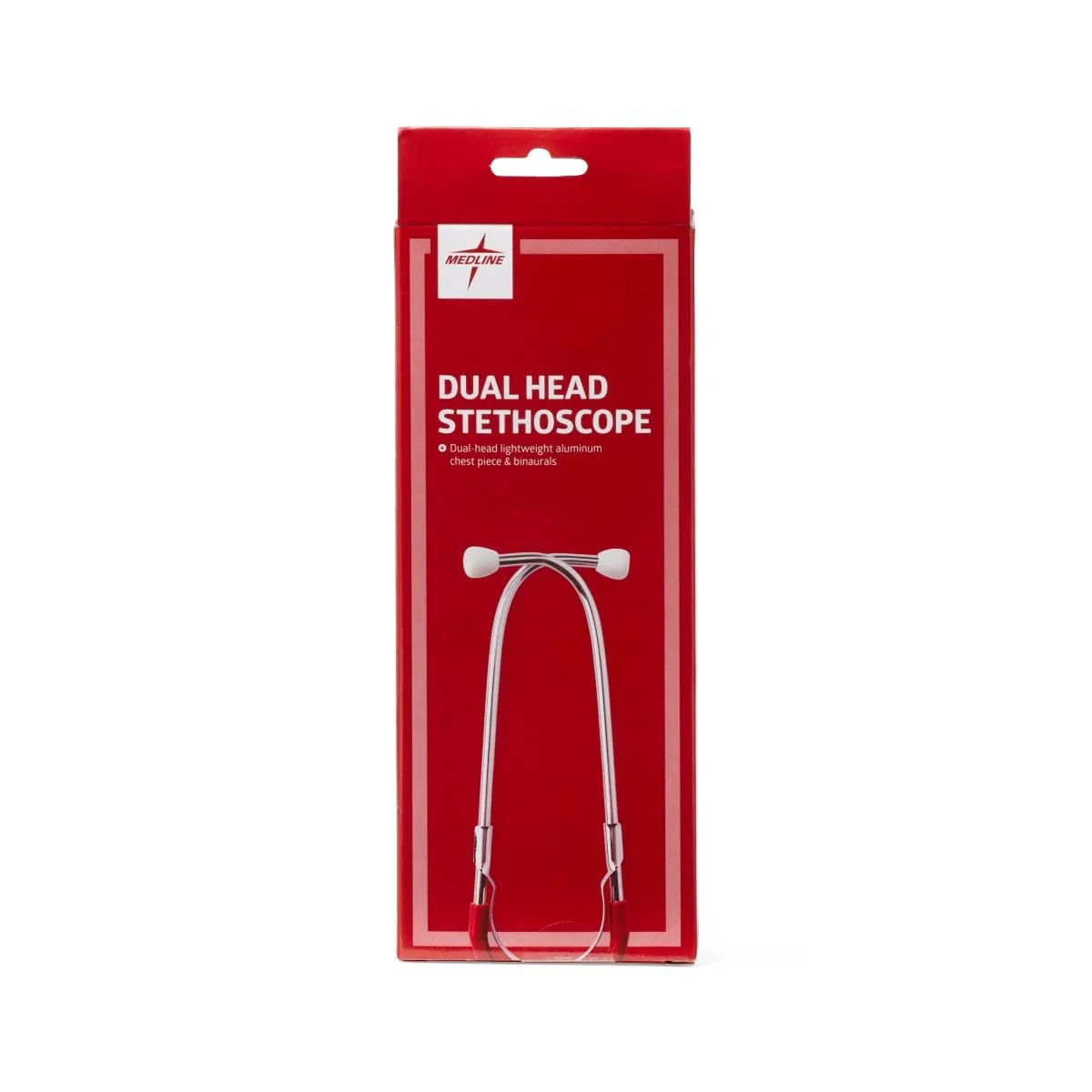 Medline MDS926206 Dual-Head Stethoscope - Latex-Free - Red