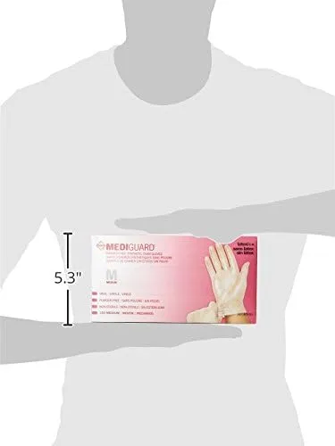 Medline MediGuard Vinyl Exam Gloves, 150 Count, Medium, Powder Free, Clear