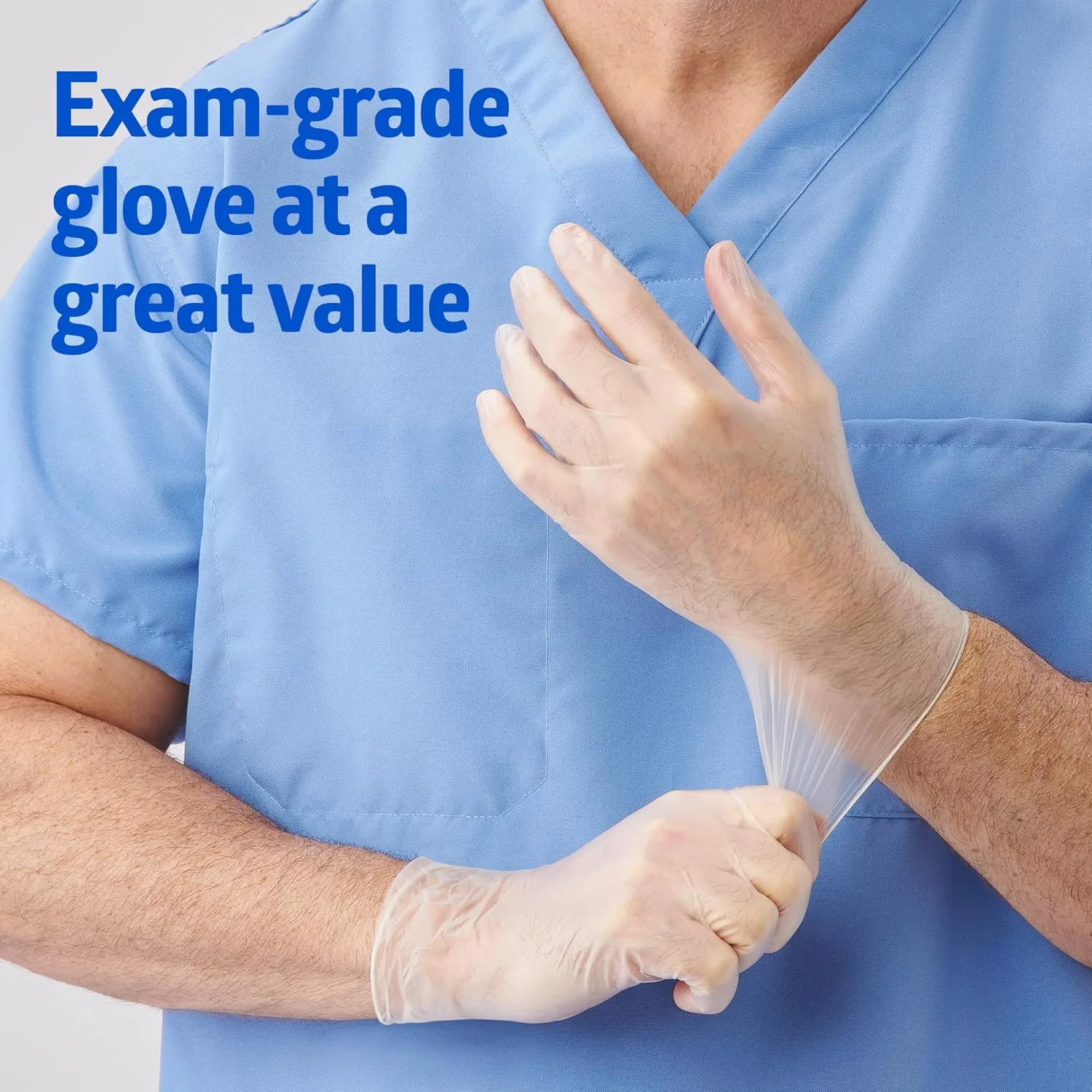 Medline MediGuard Vinyl Exam Gloves, 150 Count, Medium, Powder Free, Clear