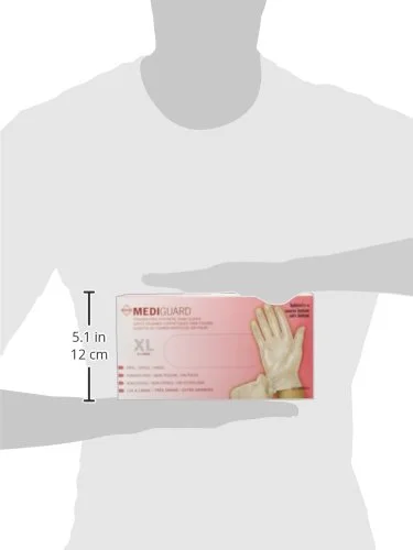 Medline MediGuard Vinyl Exam Gloves, 130 Count, X-Large, Powder Free, Disposable, Not Made with Natural Rubber Latex, All-purpose Medical Tasks