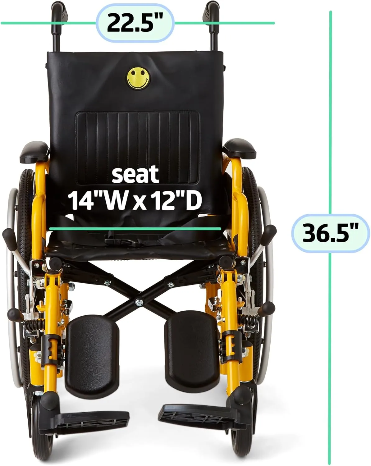 Medline Pediatric Wheelchair for Children - Promoting Comfort and Mobility, 14”W x 12”D Seat