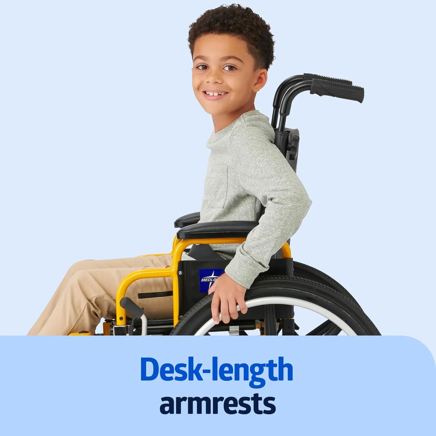 Medline Pediatric Wheelchair for Children - Promoting Comfort and Mobility, 14”W x 12”D Seat