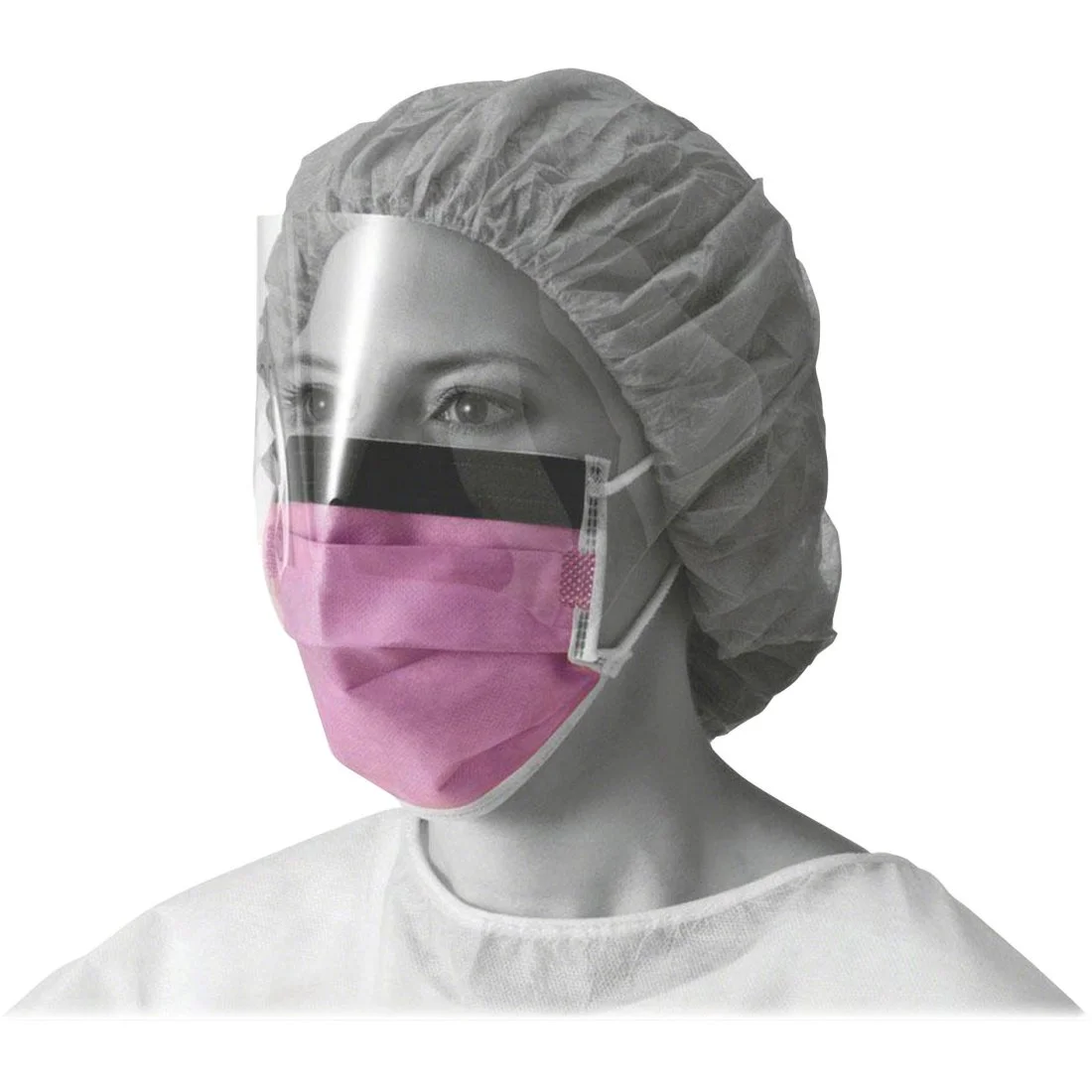 Medline Prohibit NON27410EL Fluid-Resistant Face Mask with Eyeshield - Purple, 25/Box