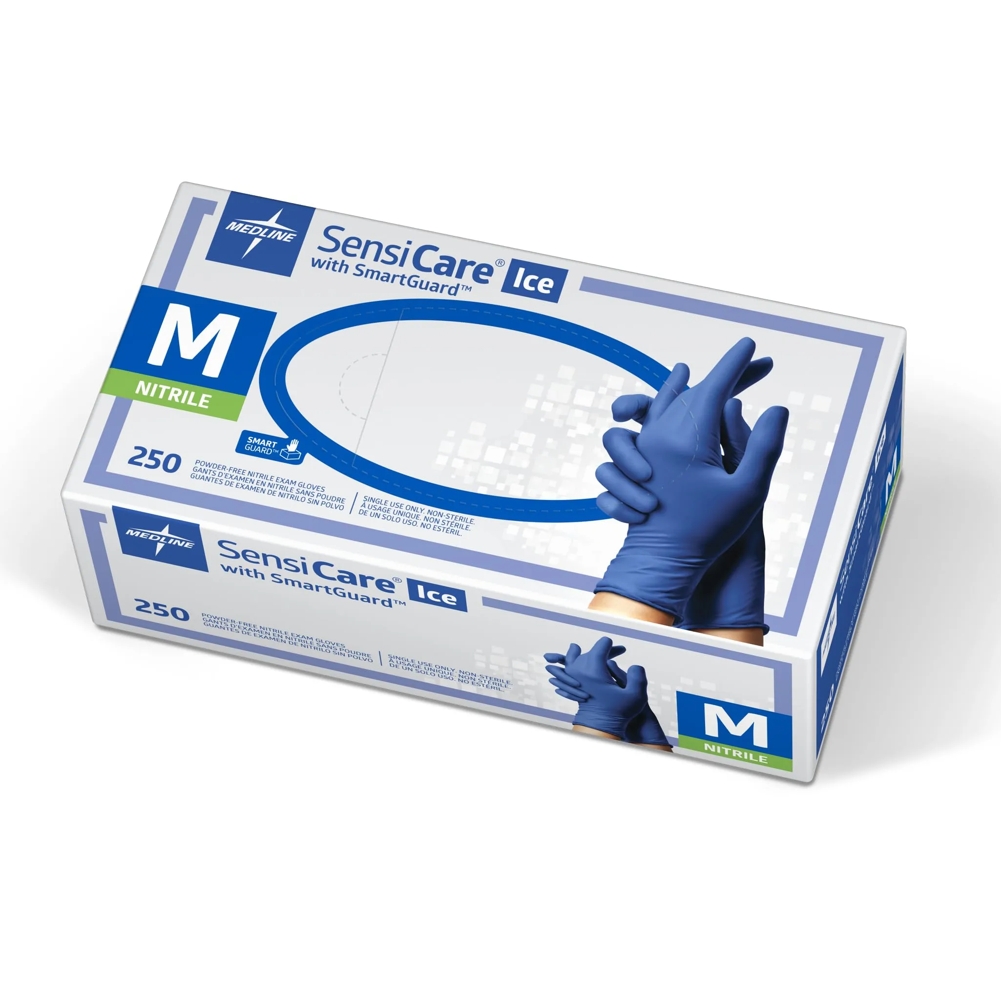 Medline SensiCare Ice Nitrile Exam Gloves
