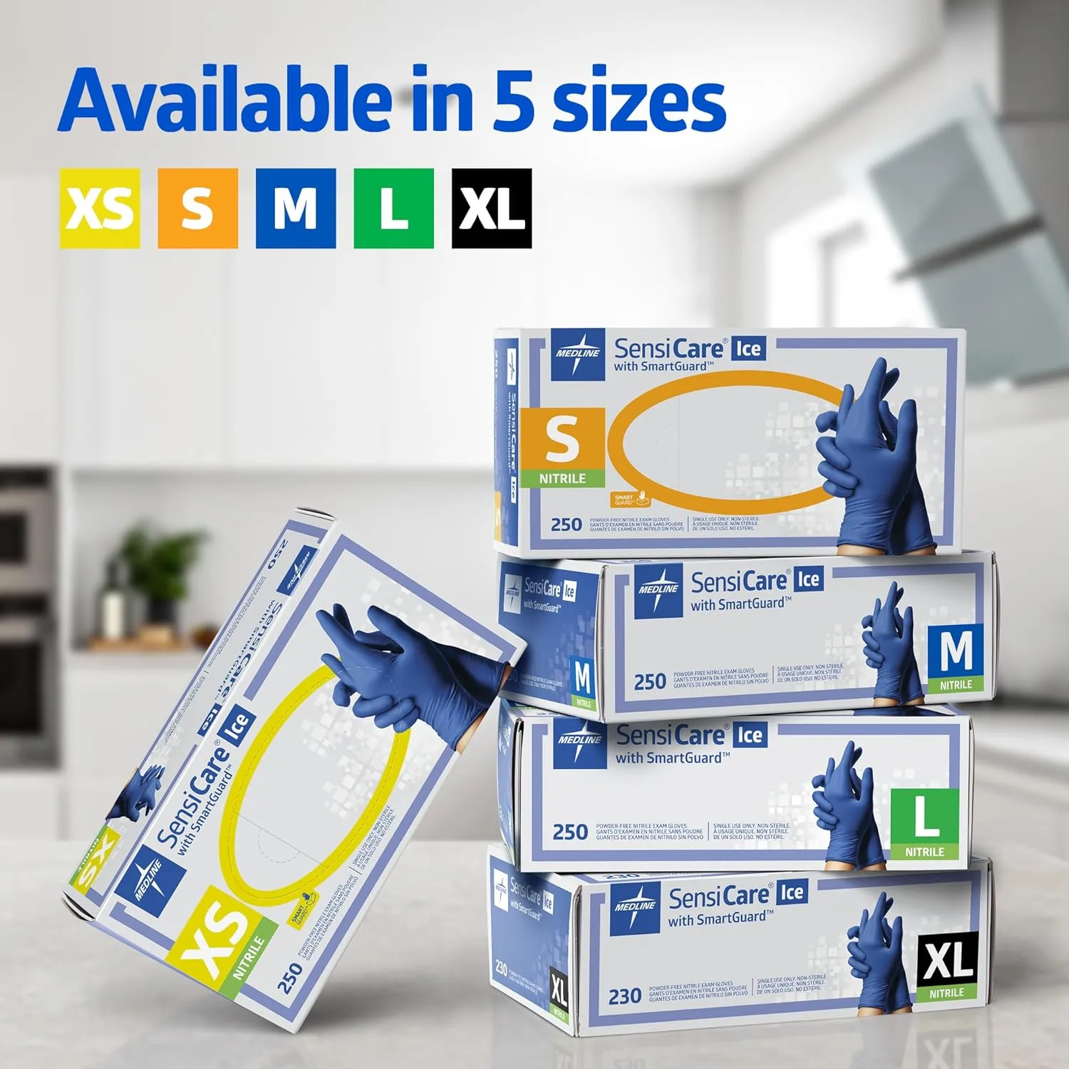 Medline SensiCare Ice Nitrile Exam Gloves
