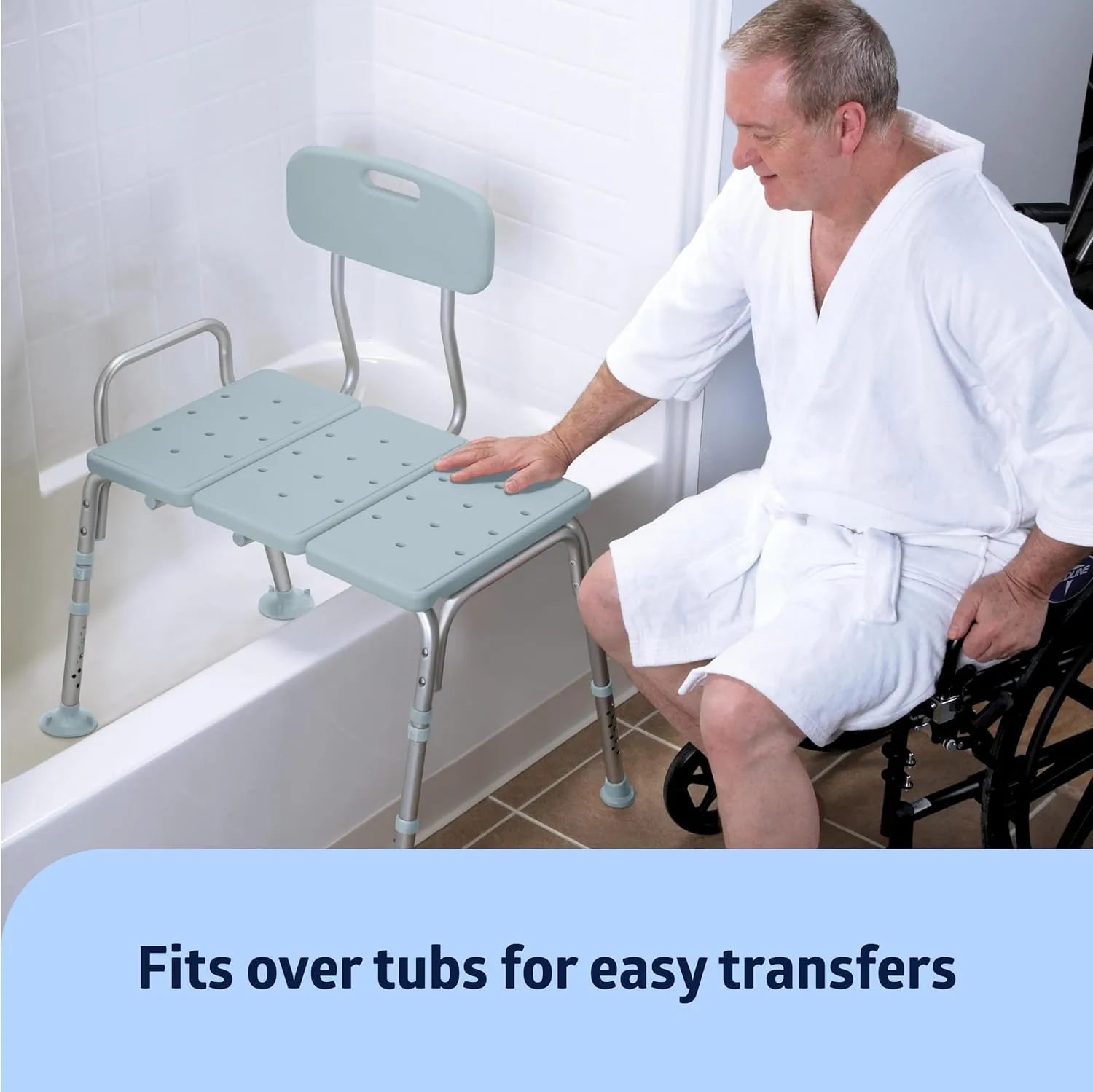 Medline Tub Transfer Bench and Shower Chair with Microban Antimicrobial Protection