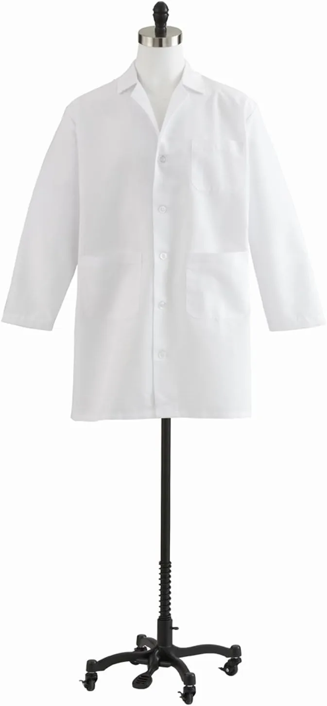 Medline MDT12WHT42E Unisex Staff Length Lab Coat, White 42E