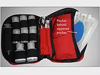Flexible medical tape fits well in teh pocket behind the zippered pocket in first aid packs.