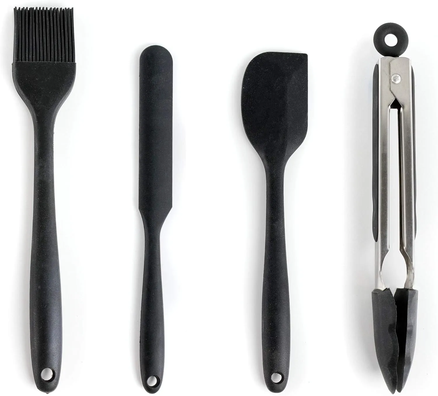 MegaChef Tool Black Utensil Set, 14 Piece, Gray and Stainless Steel