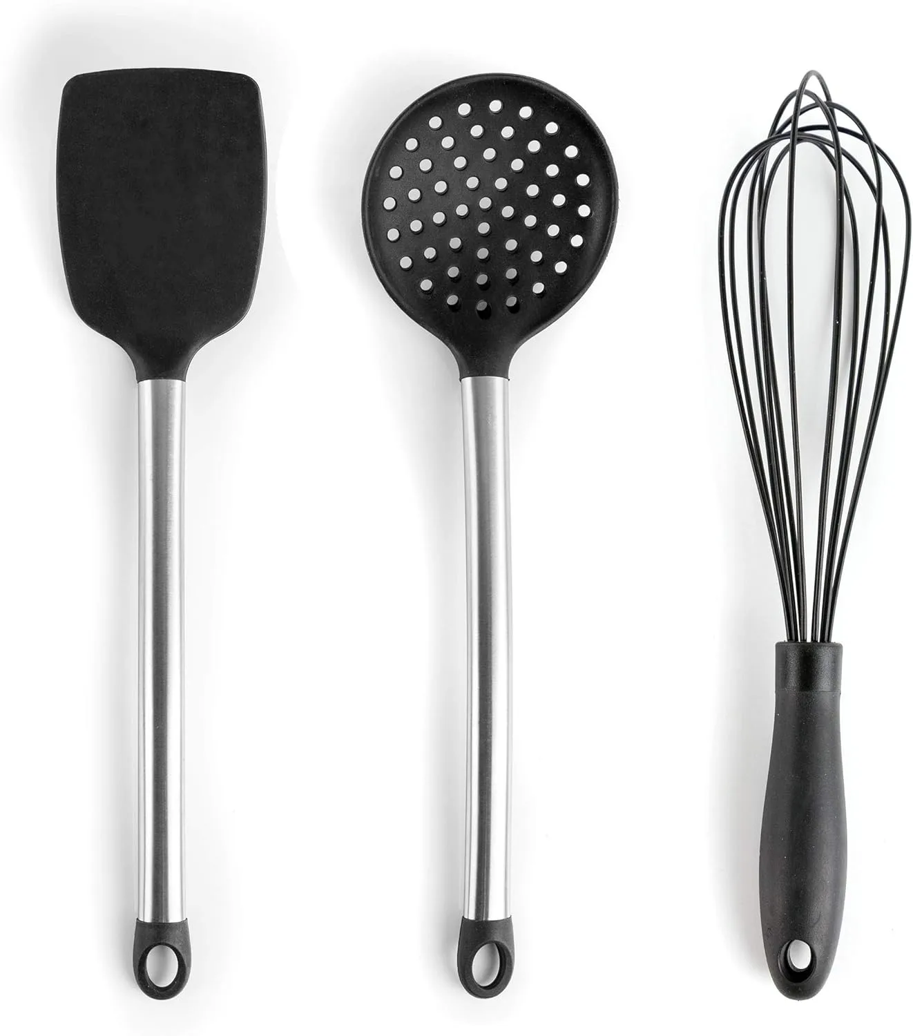 MegaChef Tool Black Utensil Set, 14 Piece, Gray and Stainless Steel