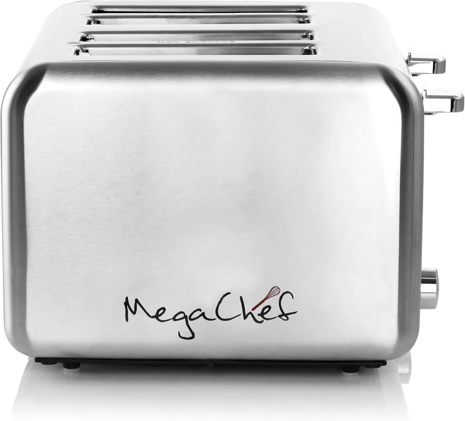 MegaChef 4-Slice Stainless Steel Toaster, Silver