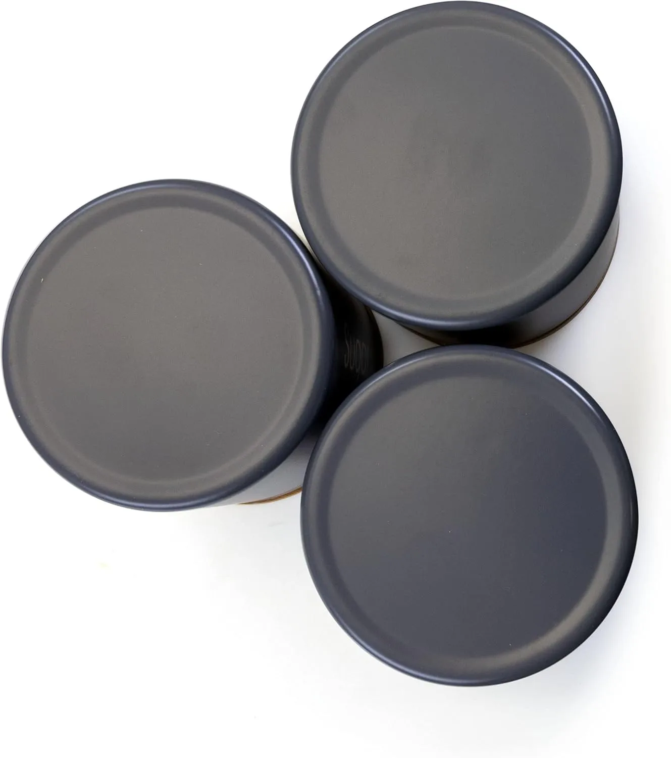 MegaChef Charcoal Gray and Bamboo 4-Piece Canister Set