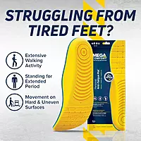 MEGAComfort Personal Anti-Fatigue Mat Shoe Inserts, Size M10/W12, Memory Foam Insoles and Shock Absorption