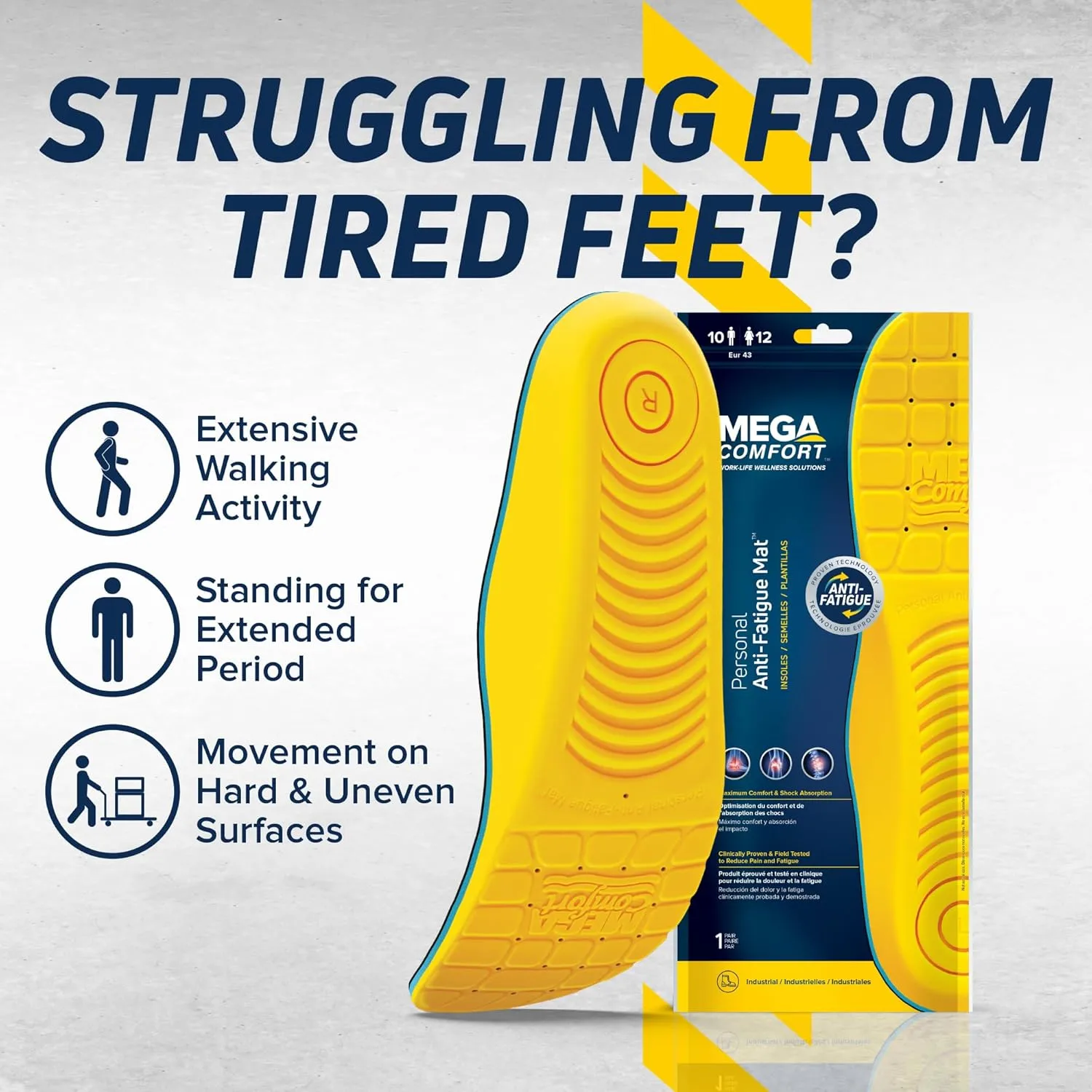 MEGA Comfort Insoles - PAM W7 Yellow