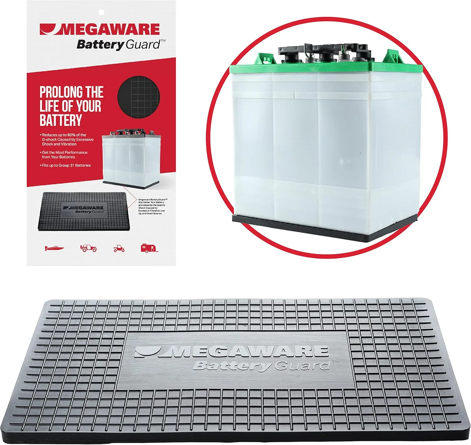 Megaware - BatteryGuard Protector - Great for Boats, RVs, Semi Trucks, and Off-Road Vehicles