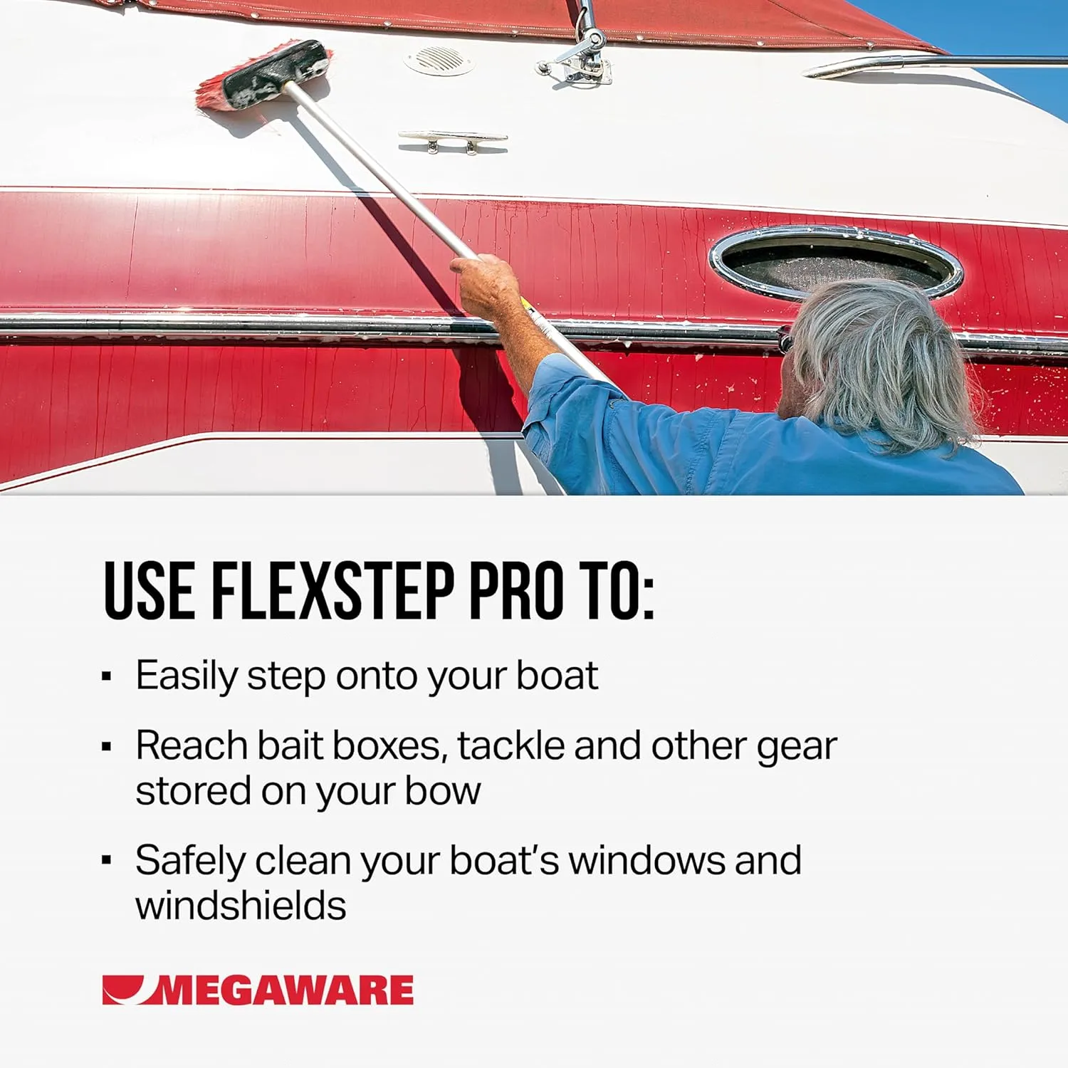 Megaware FlexStep Pro Adjustable Boat Trailer Step - Easy to Attach - Provides Additional Access Point