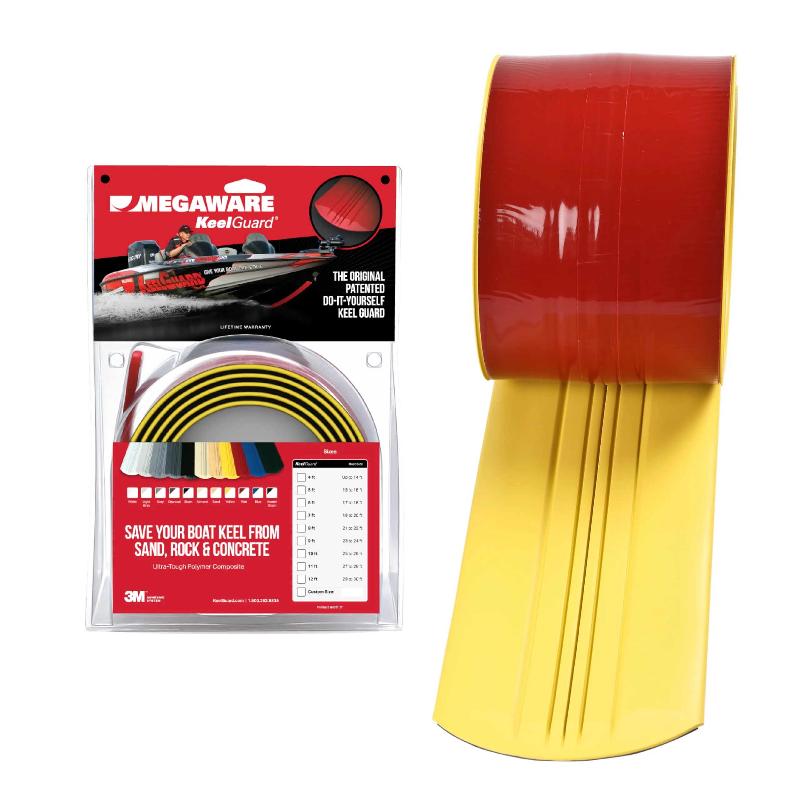 MEGAWARE KEELGUARD Self-Adhesive DIY Keel Guard 5-Inch Wide (9 Standard Lengths, 11 Colors)