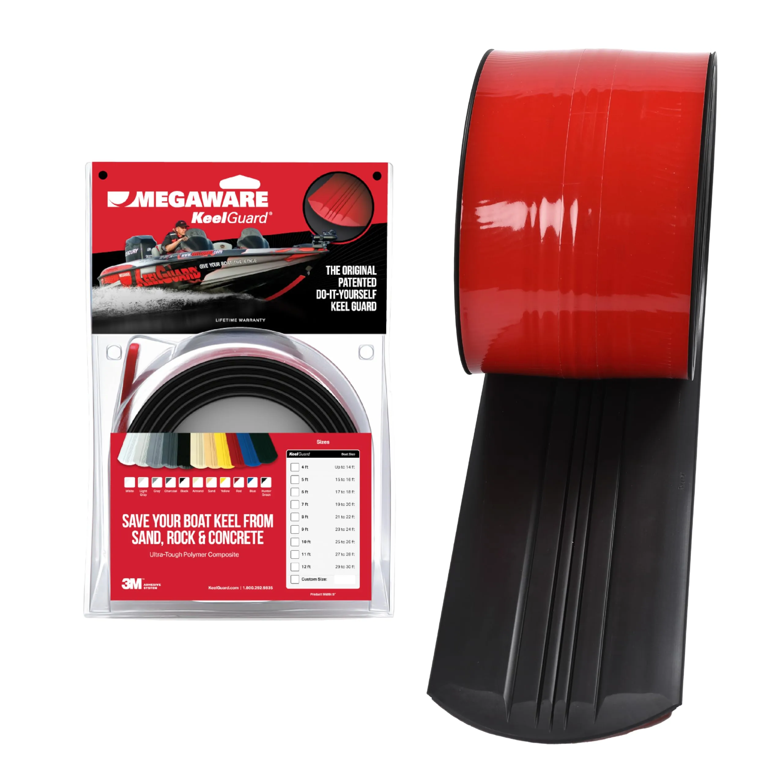 MEGAWARE KEELGUARD Self-Adhesive DIY Keel Guard 5-Inch Wide (9 Standard Lengths, 11 Colors)