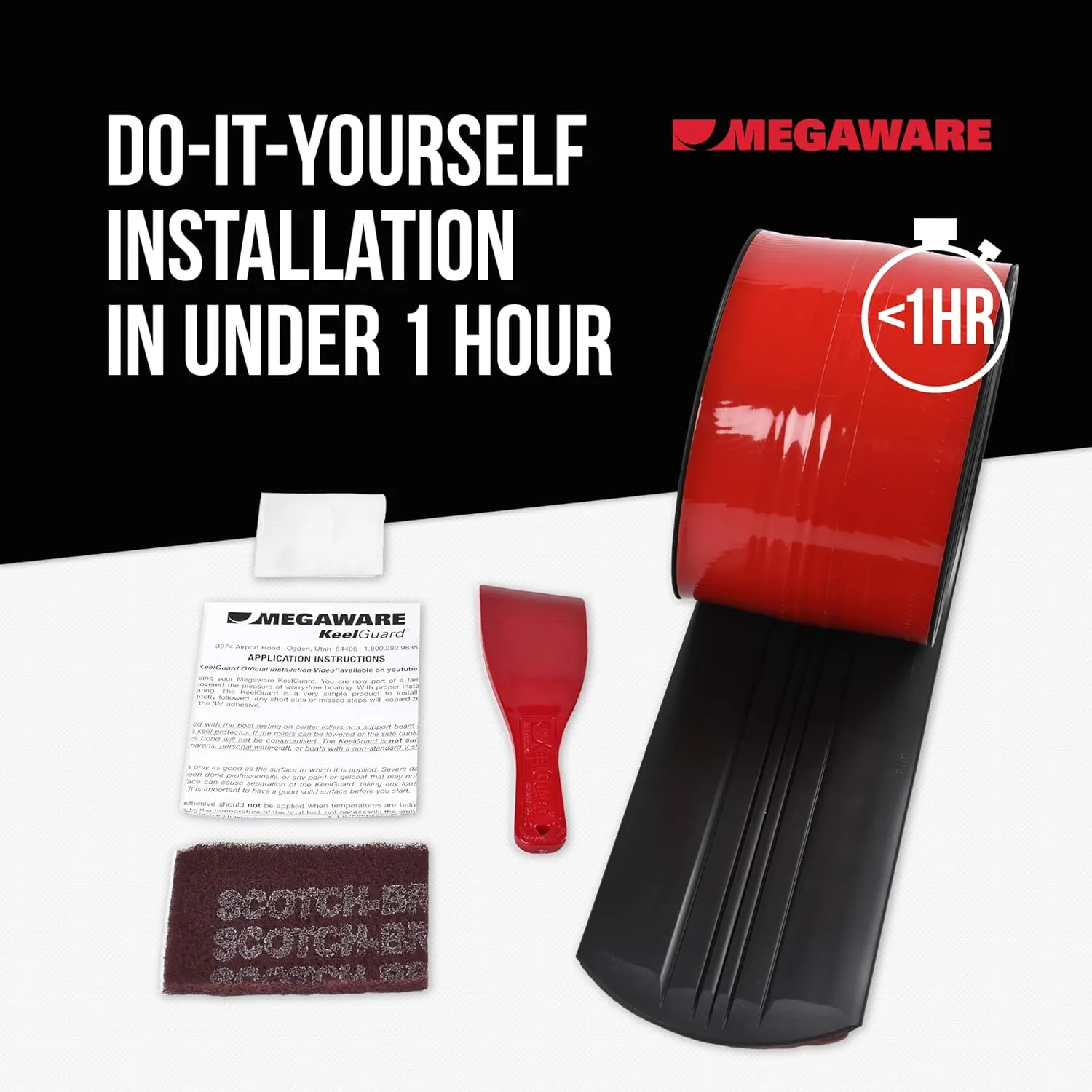 MEGAWARE KEELGUARD Self-Adhesive DIY Keel Guard 5-Inch Wide (9 Standard Lengths, 11 Colors)