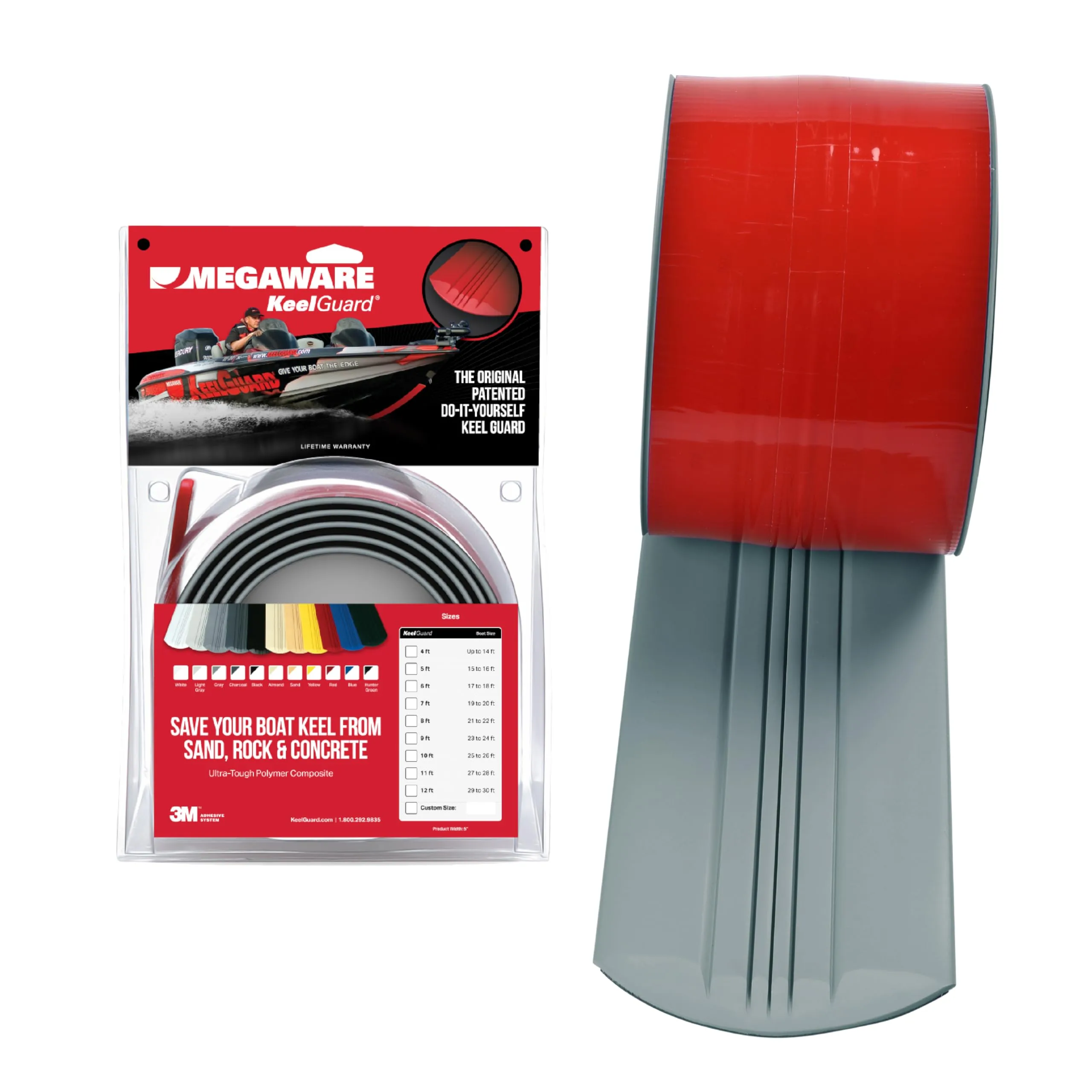 MEGAWARE KEELGUARD Self-Adhesive DIY Keel Guard 5-Inch Wide (9 Standard Lengths, 11 Colors)