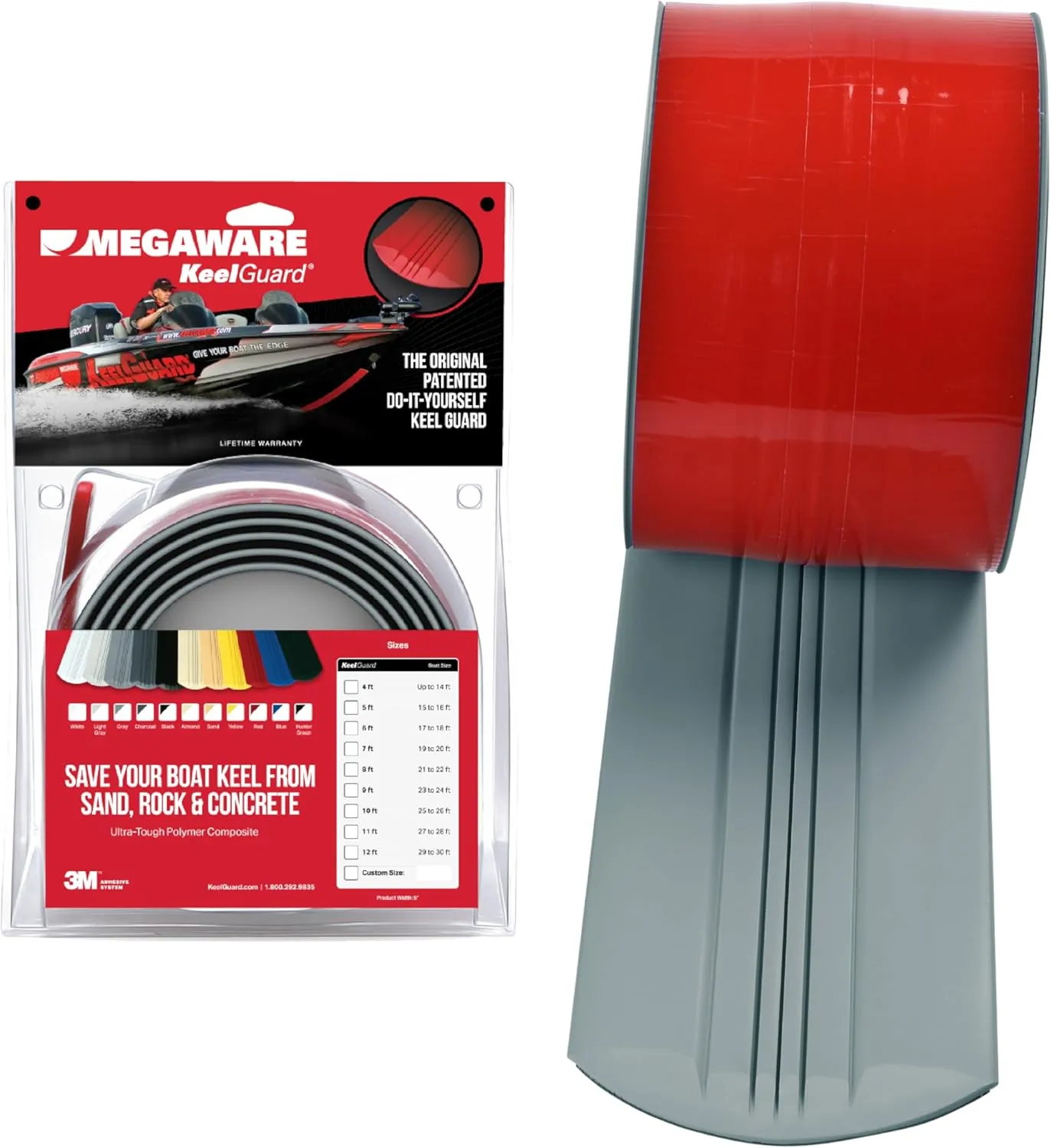MEGAWARE KEELGUARD Self-Adhesive DIY Keel Guard 5-Inch Wide (9 Standard Lengths, 11 Colors)
