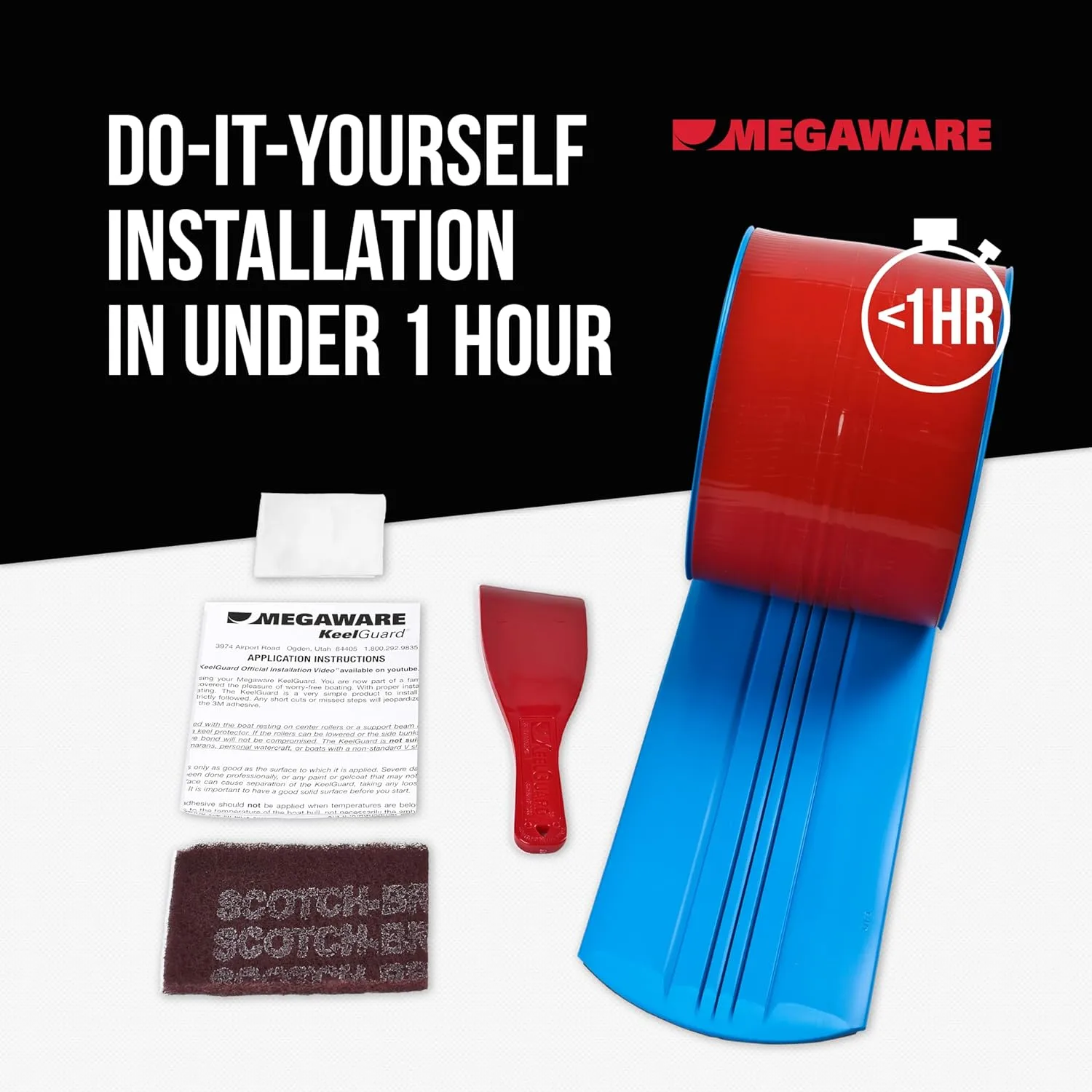MEGAWARE KEELGUARD Self-Adhesive DIY Keel Guard 5-Inch Wide (9 Standard Lengths, 11 Colors)