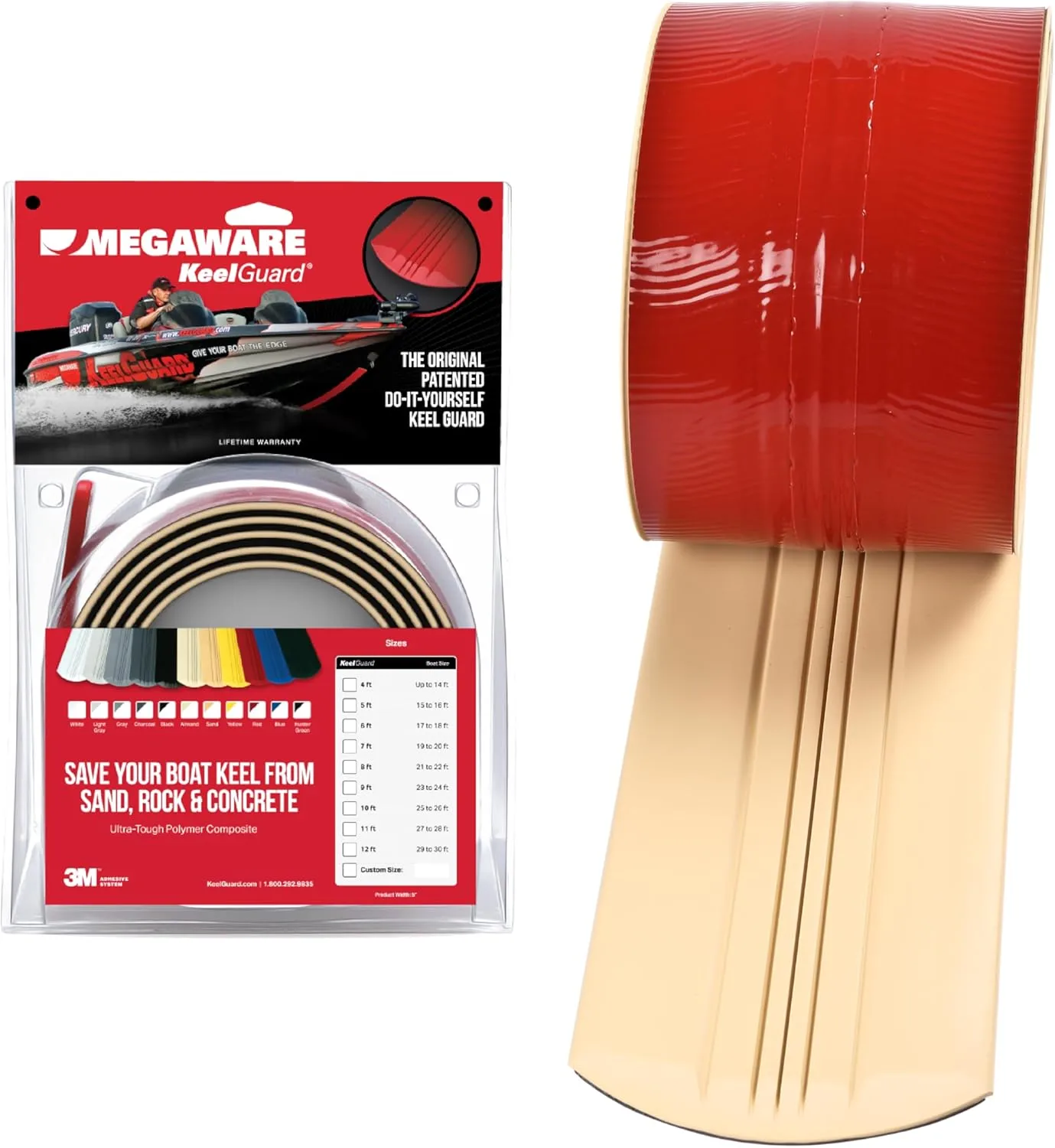 MEGAWARE KEELGUARD Self-Adhesive DIY Keel Guard 5-Inch Wide (9 Standard Lengths, 11 Colors)