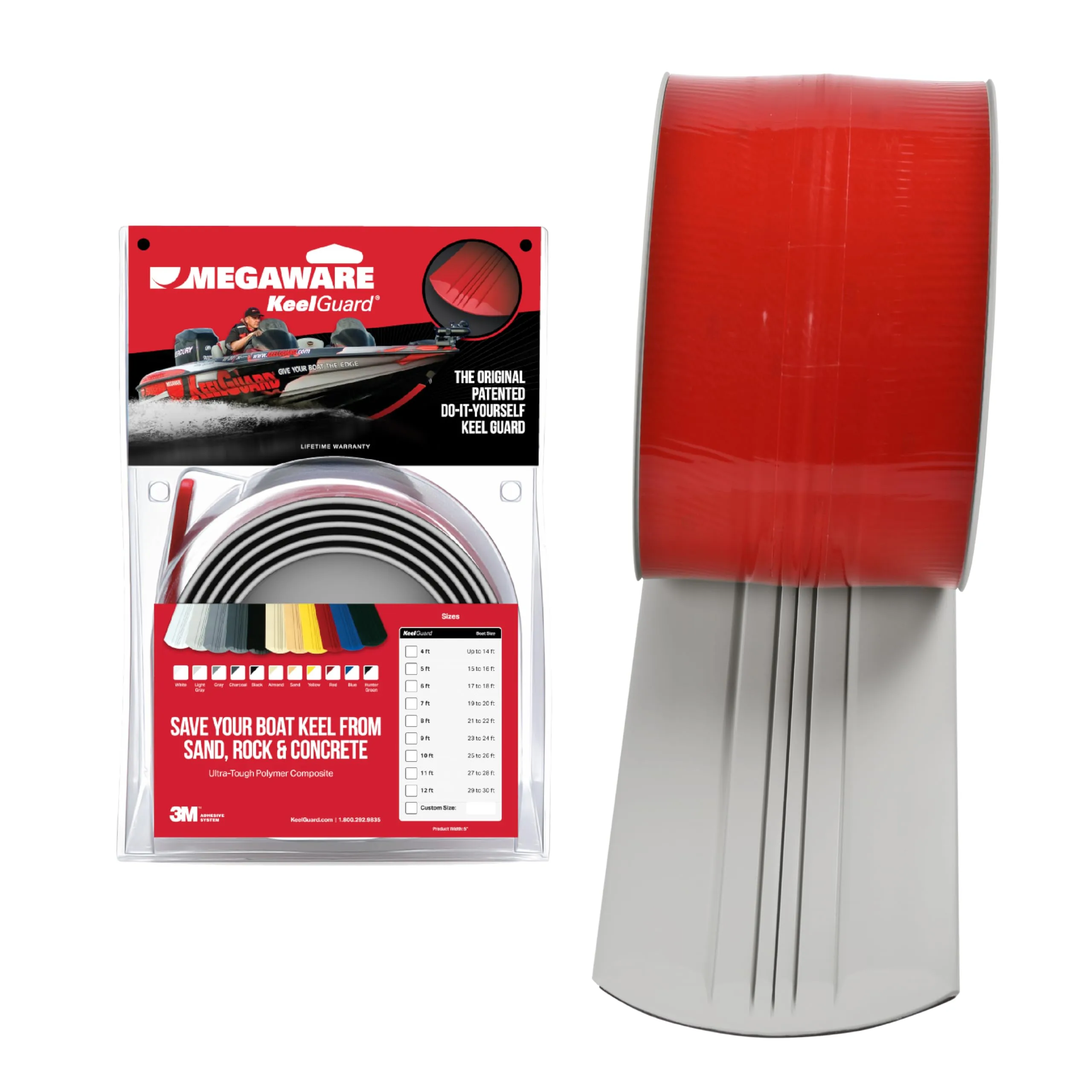 MEGAWARE KEELGUARD Self-Adhesive DIY Keel Guard 5-Inch Wide (9 Standard Lengths, 11 Colors)