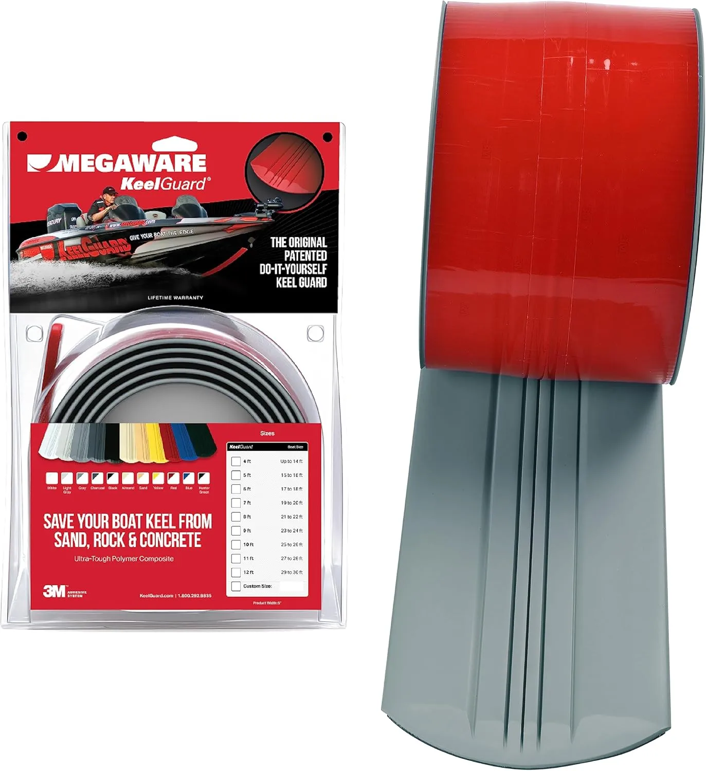 MEGAWARE KEELGUARD Self-Adhesive DIY Keel Guard 5-Inch Wide (9 Standard Lengths, 11 Colors)