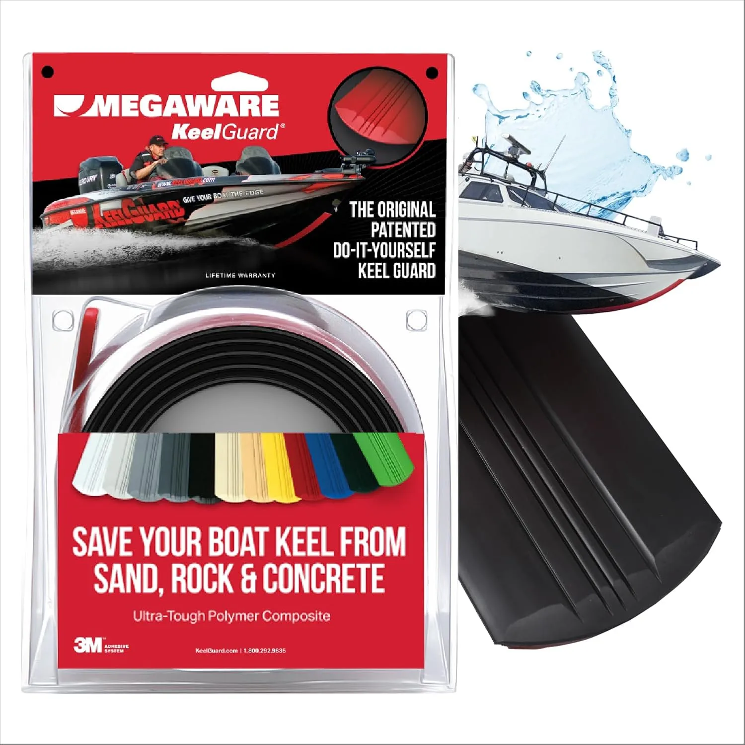 MEGAWARE KEELGUARD Self-Adhesive DIY Keel Guard 5-Inch Wide (9 Standard Lengths, 11 Colors)