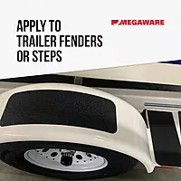 MEGAWARE KEELGUARD - Anti-Slip Traction Grip Tape - 2 Pack - Pre-Cut Safety Tape for Trailer Fenders and Steps - Prevents Slips and Falls (15 x 5 Inches)