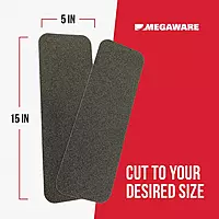 MEGAWARE KEELGUARD - Anti-Slip Traction Grip Tape - 2 Pack - Pre-Cut Safety Tape for Trailer Fenders and Steps - Prevents Slips and Falls (15 x 5 Inches)