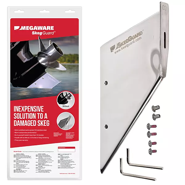MEGAWARE KEELGUARD SkegGuard 27051 Skeg Protector with Drain Hole - Protects Against Ramp Dragging