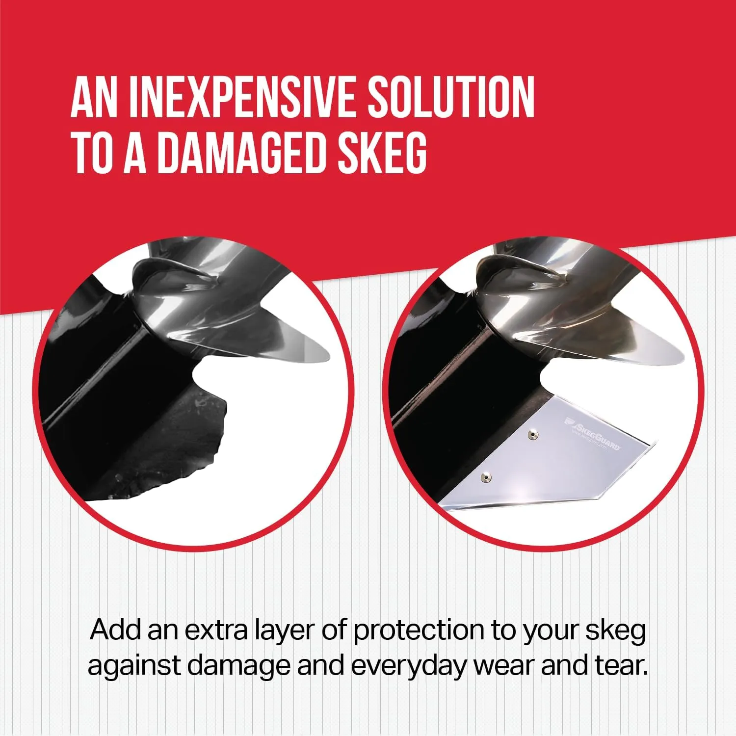 MEGAWARE KEELGUARD SkegGuard 27051 Skeg Protector with Drain Hole - Protects Against Ramp Dragging