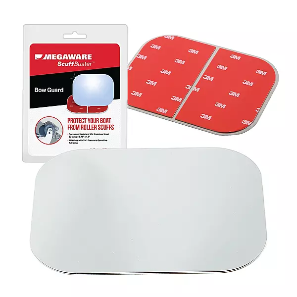 Megaware - ScuffBuster Bow Guard for Boats - Protects from Scuffs and Scratches - Stainless Steel Shield with 3M Adhesive