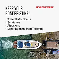 Megaware - ScuffBuster Bow Guard for Boats - Protects from Scuffs and Scratches - Stainless Steel Shield with 3M Adhesive