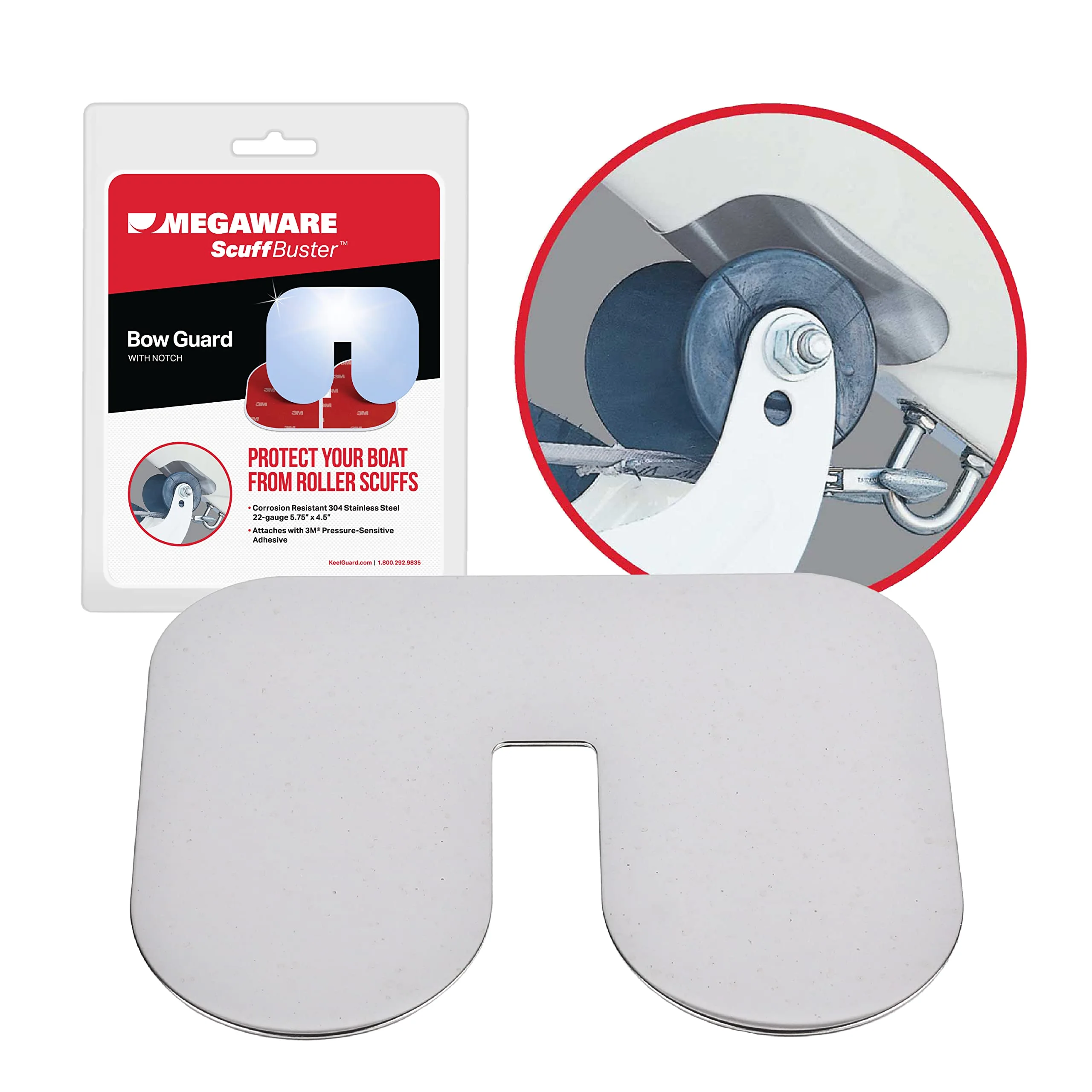 Megaware ScuffBuster XL Bow Guard - 9 x 8.75 in - 22G 304 Stainless Steel