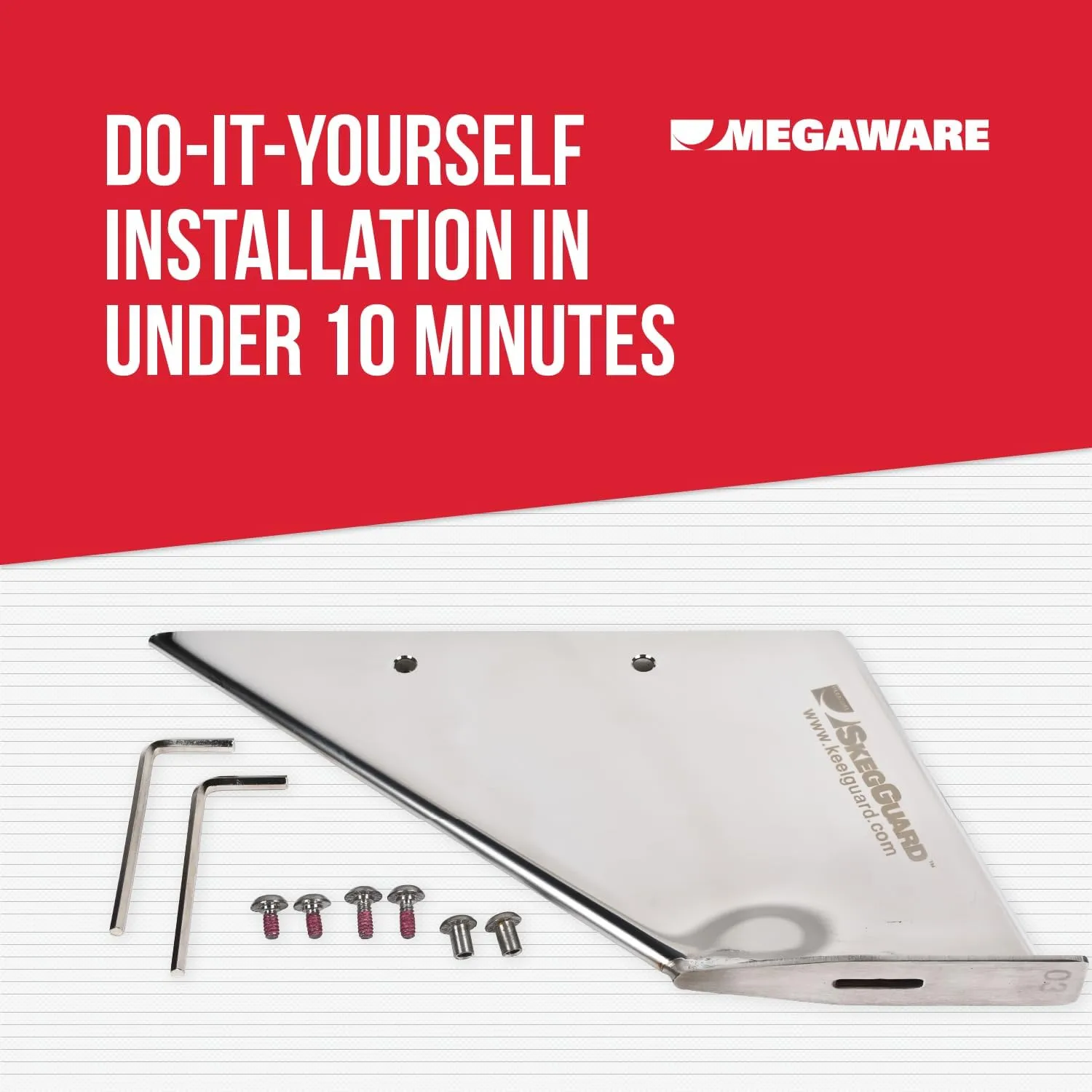 MEGAWARE KEELGUARD SkegGuard 27061 Skeg Protector - Protects Against Ramp Dragging