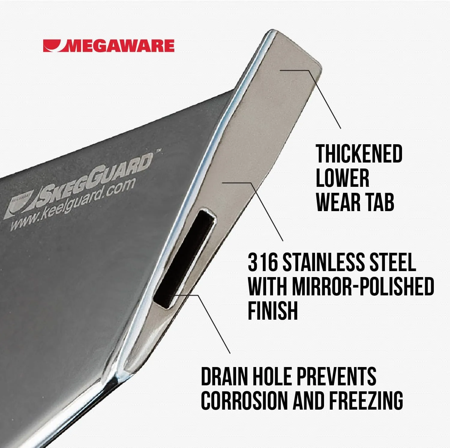 MEGAWARE KEELGUARD SkegGuard 27061 Skeg Protector - Protects Against Ramp Dragging